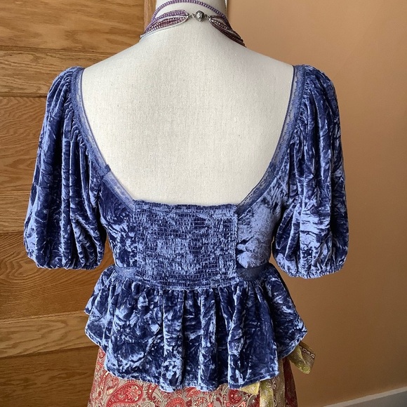 FREE PEOPLE Yours Truly Velvet Top in Wild Moon Size S - Picture 5 of 16
